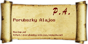 Porubszky Alajos névjegykártya